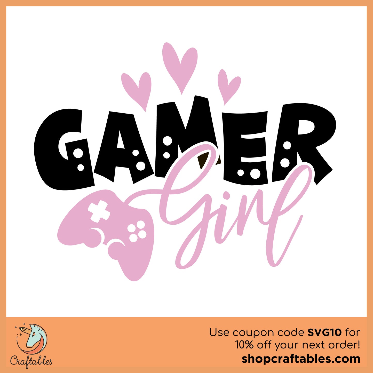 Free Gamer Girl SVG Cut File