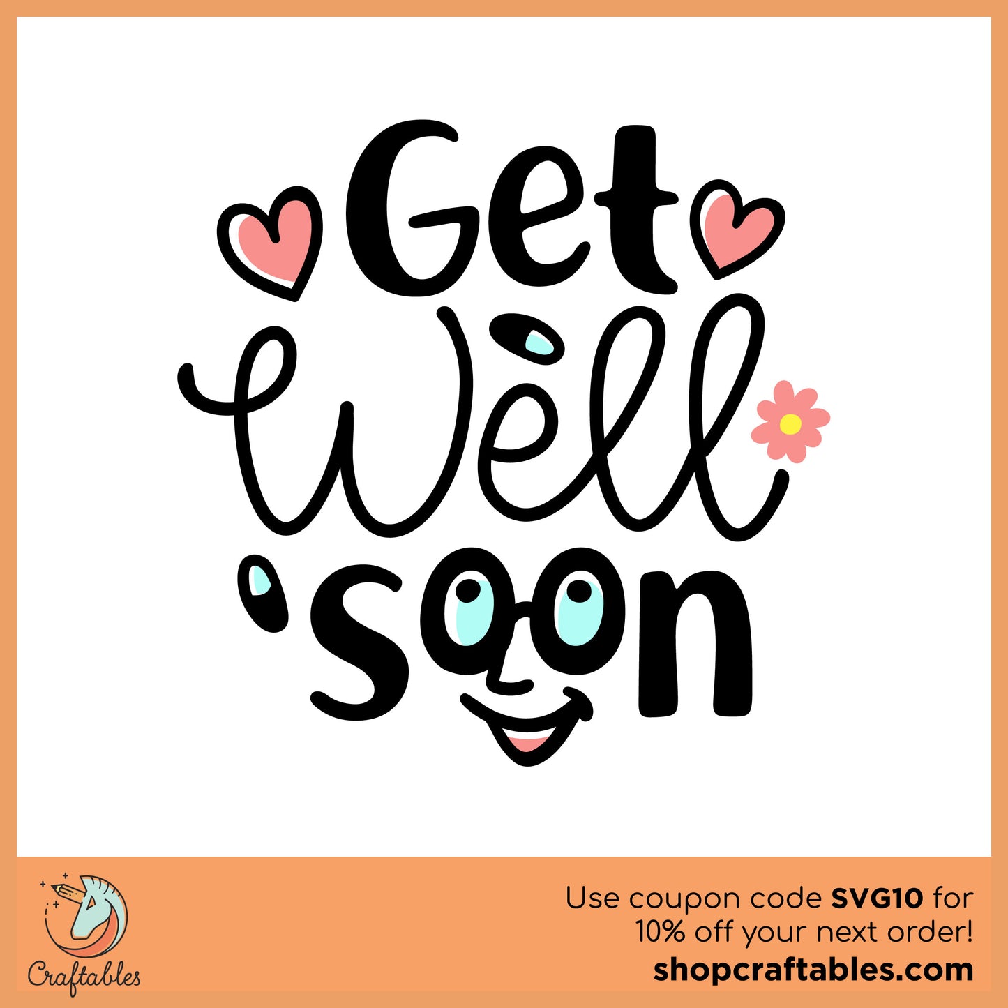 Free Get Well Soon SVG Cut File