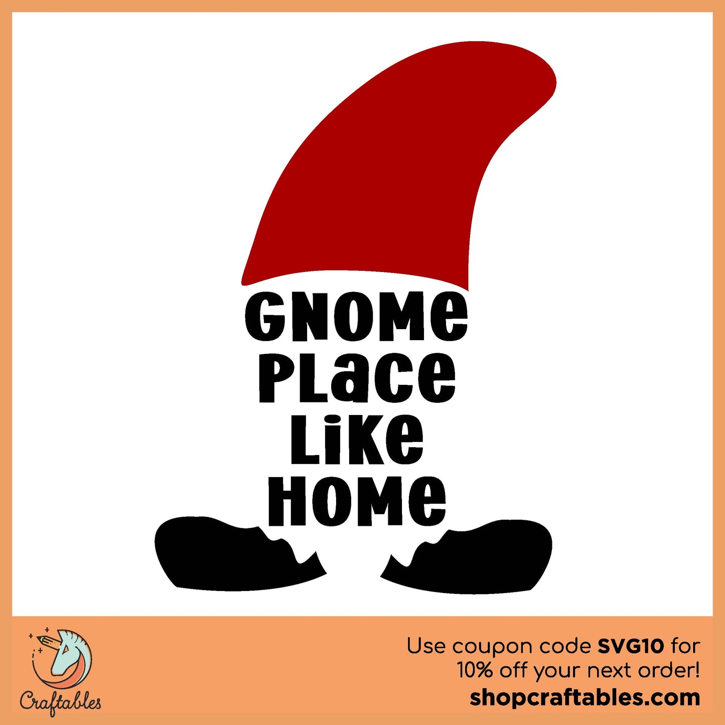 Free Gnome Place Like Home SVG Cut File
