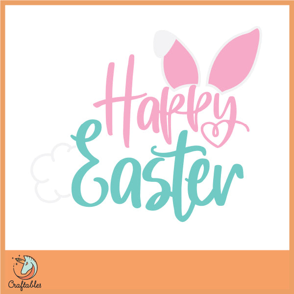 Free Happy Easter Bunny SVG Cut File