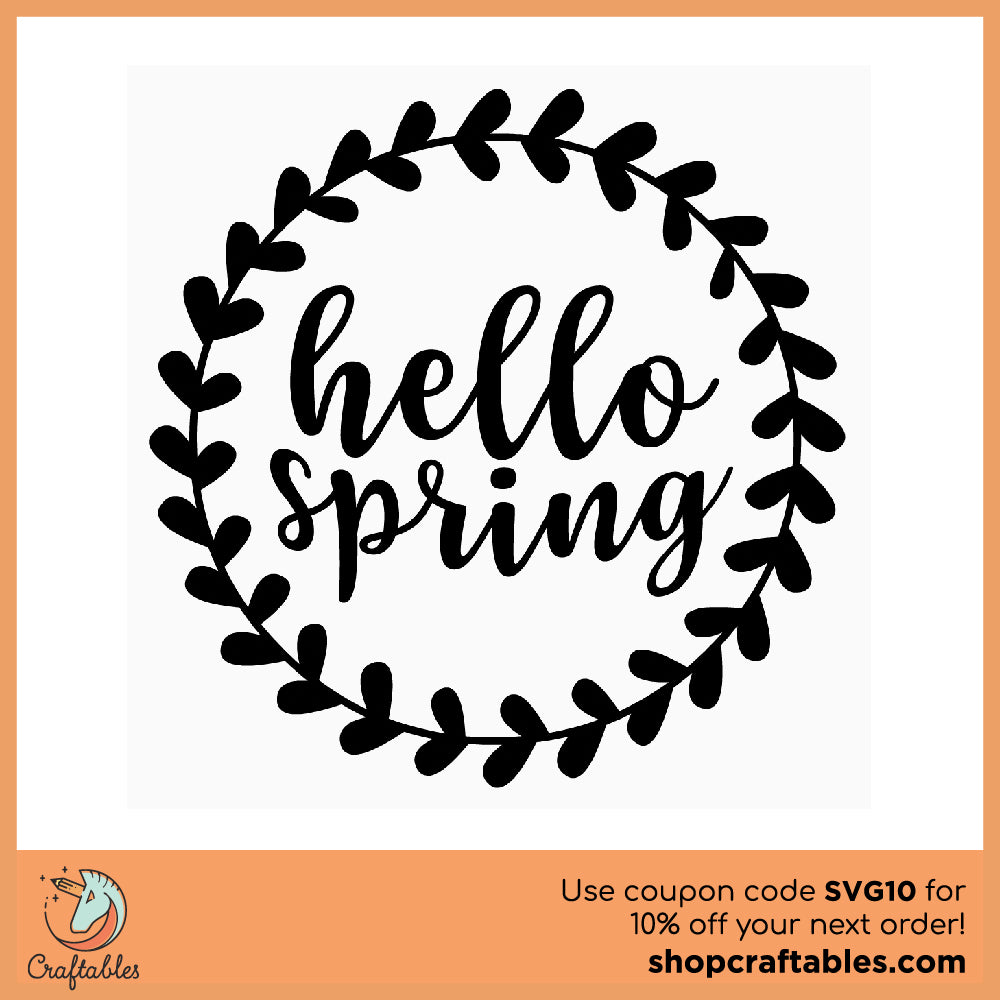 Free Hello Spring SVG Cut File for Cricut, Silhouette, Illustrator, inkscape, t shirts