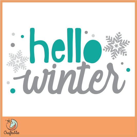 Free Hello Winter SVG Cut File
