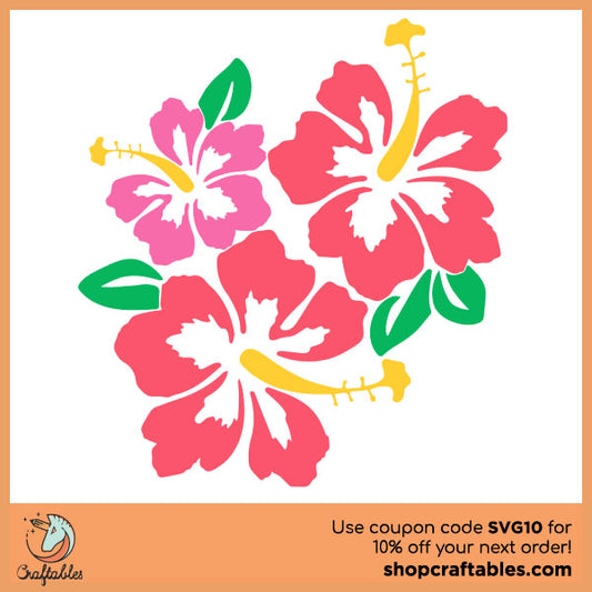 Free Hibiscus-Border SVG Cut Files | Craftables for Cricut, Silhouette, Illustrator, inkscape, t shirts