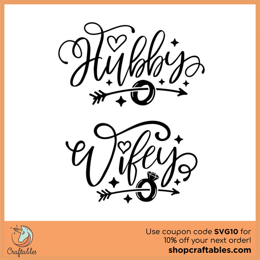 Free Hubby Wifey SVG Cut File