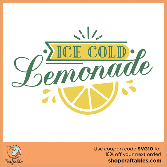 Free Ice Cold Lemonade SVG Cut File