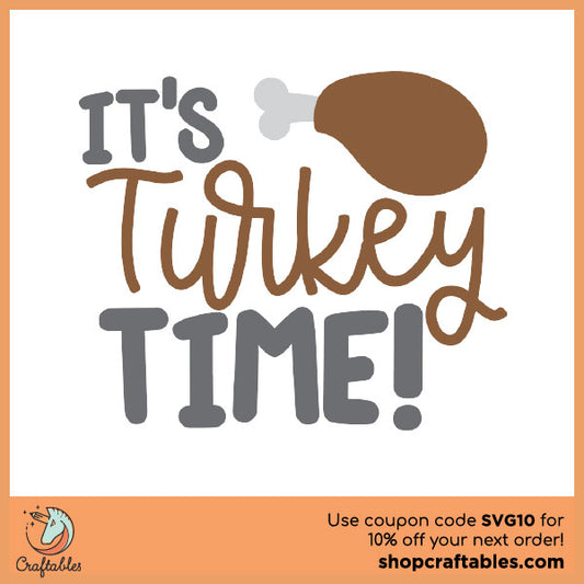 Free It's Turkey Time SVG Cut File
