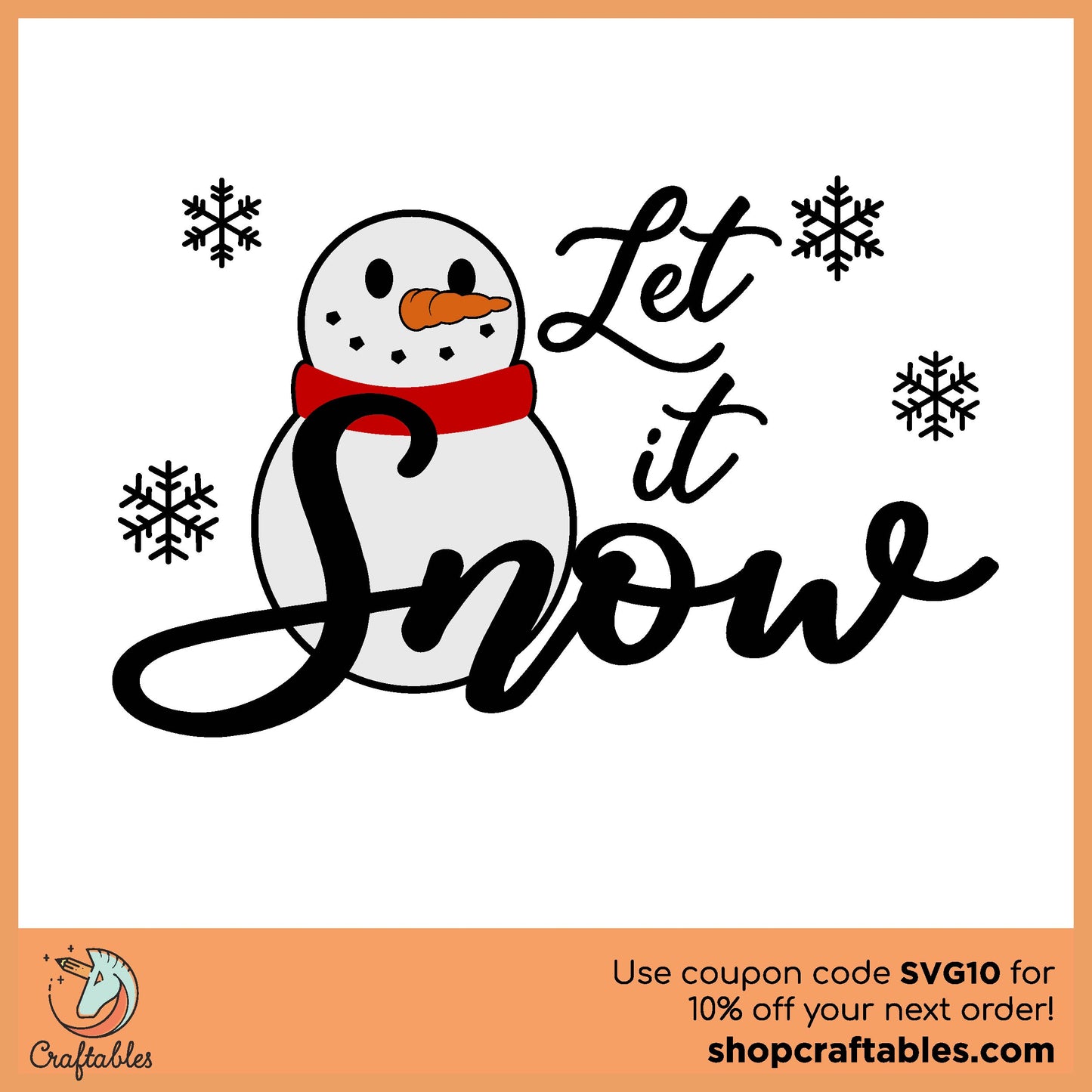 Free Let It Snowman SVG Cut File