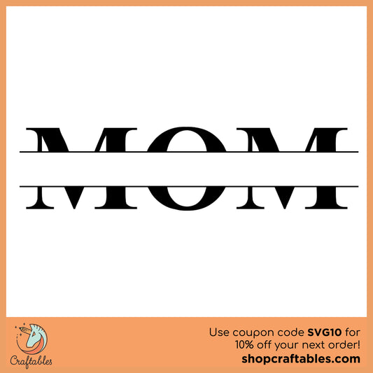 Free Mom Split Monogram SVG Cut File