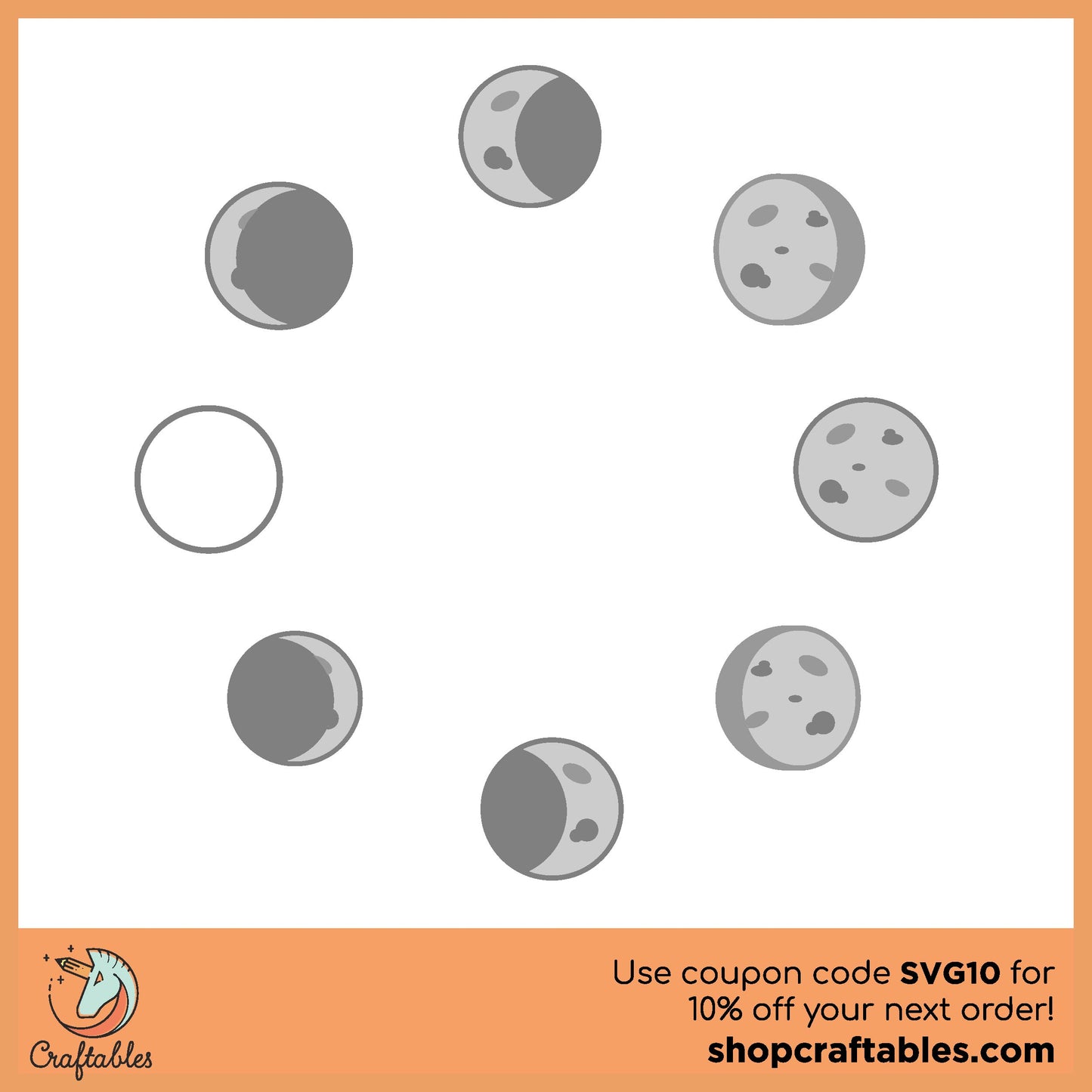 Free Moon Phases SVG Cut File
