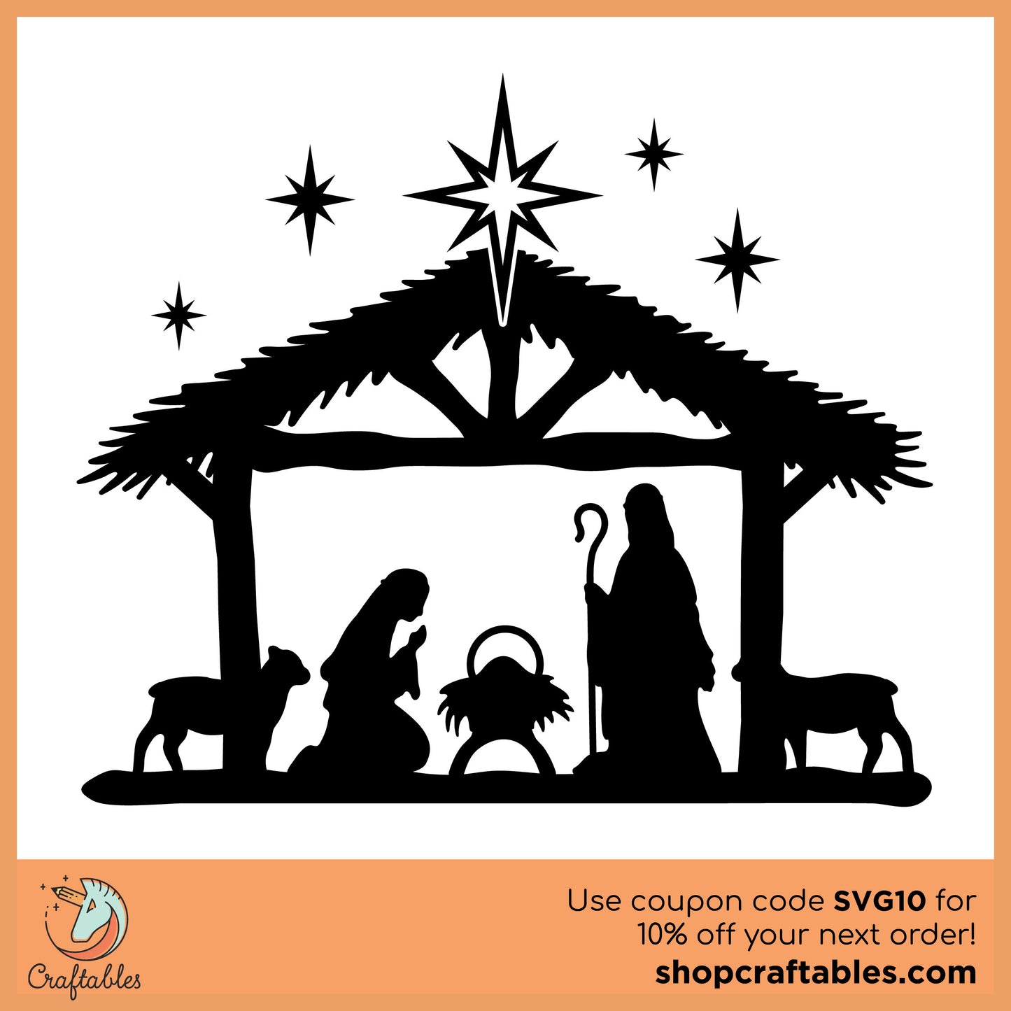 Free Nativity Scene SVG Cut File