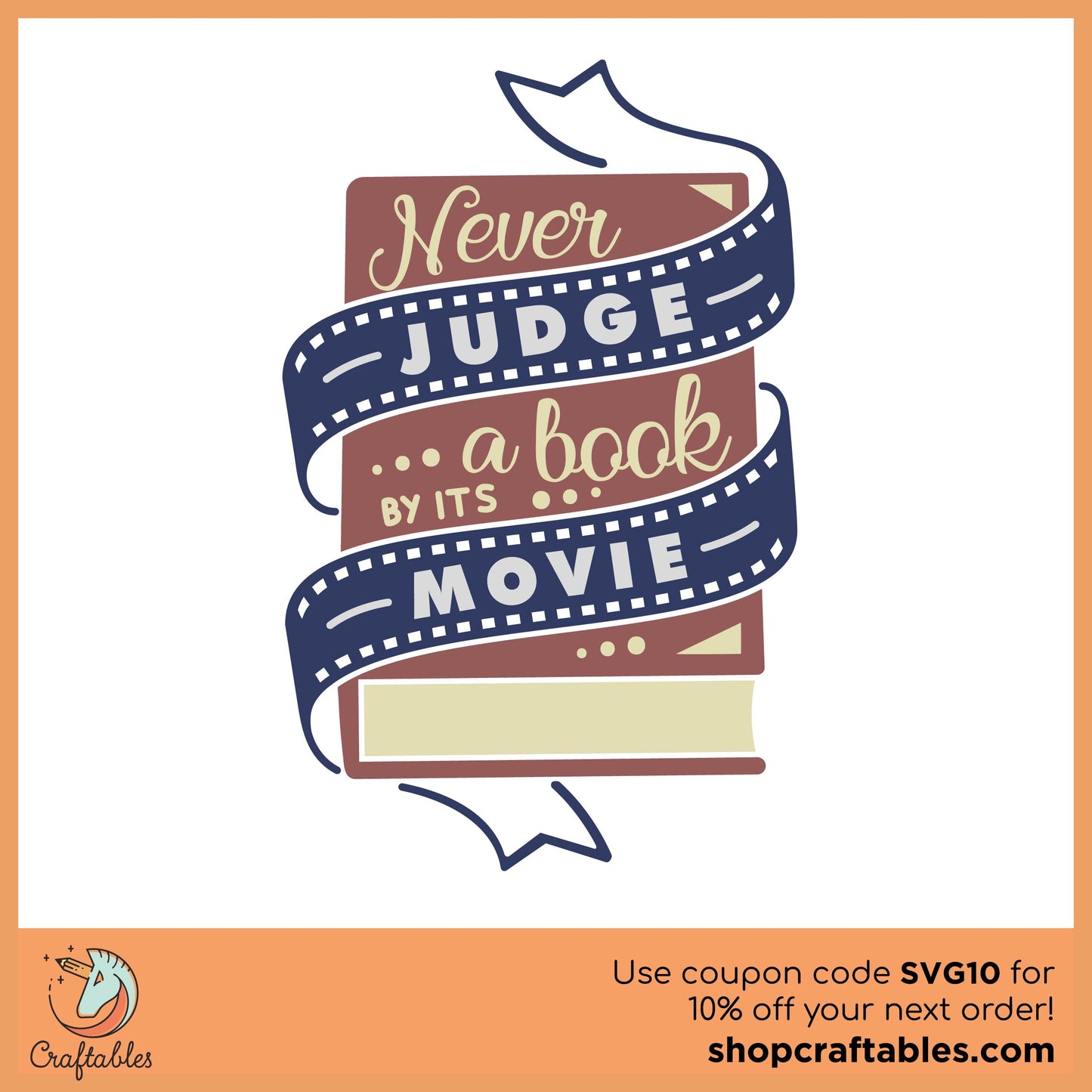 Free Don't Judge a Book by its Movie SVG Cut File