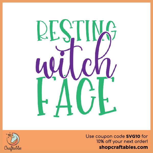 Free Resting Witch Face SVG Cut File