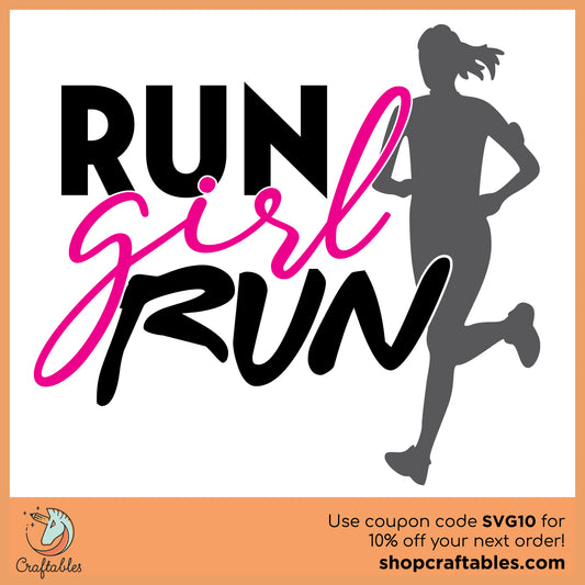 Free Run Girl Run SVG Cut File