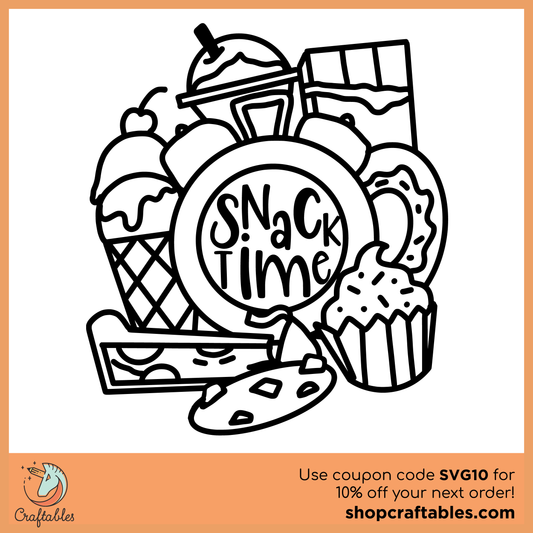 Free Snack Time Coloring Page SVG Cut File