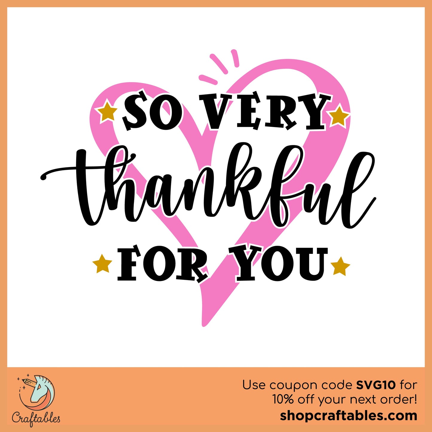Free So Very Thankful For You SVG Cut File