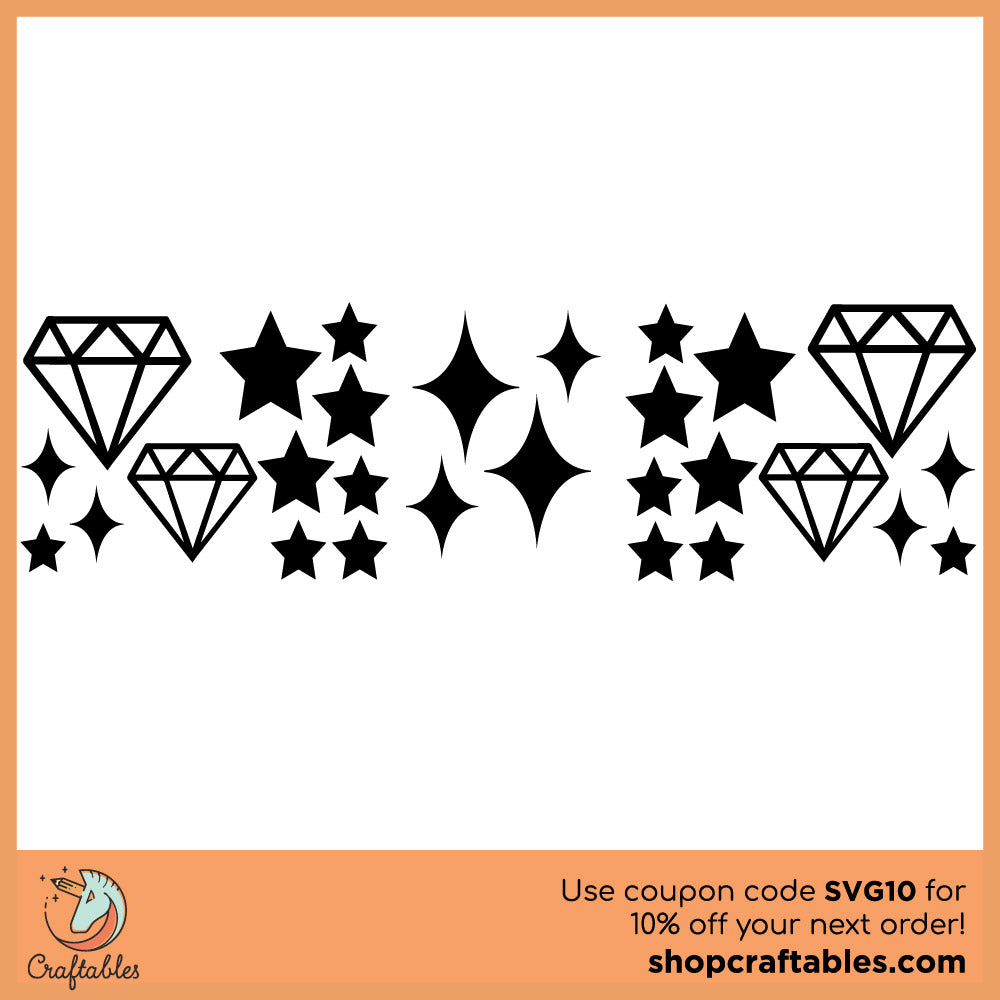 Free Stars and Diamonds SVG Cut File