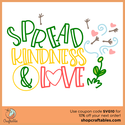 Free Spread Kindness and Love SVG Cut File