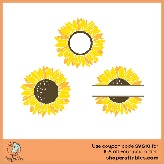 Free Sunflower Monogram SVG Cut File