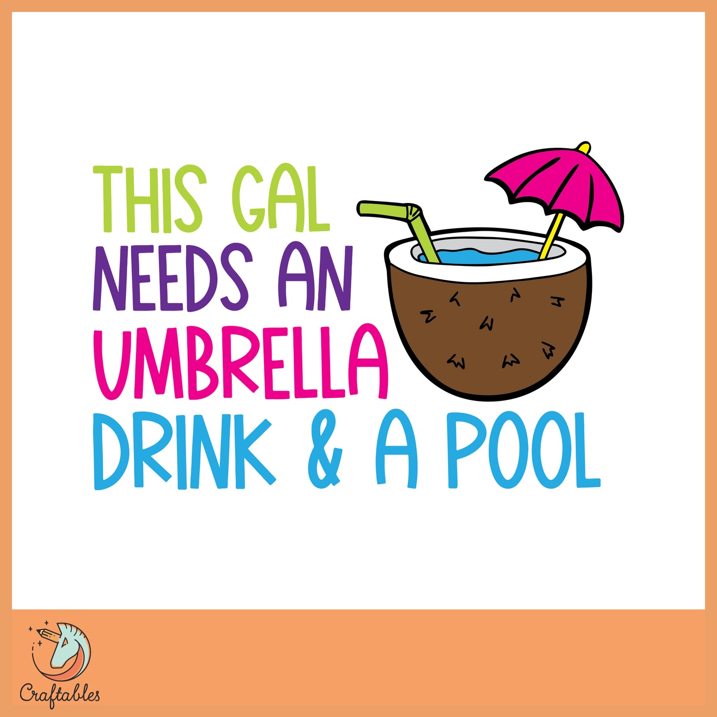 Free Umbrella Drink SVG Cut File